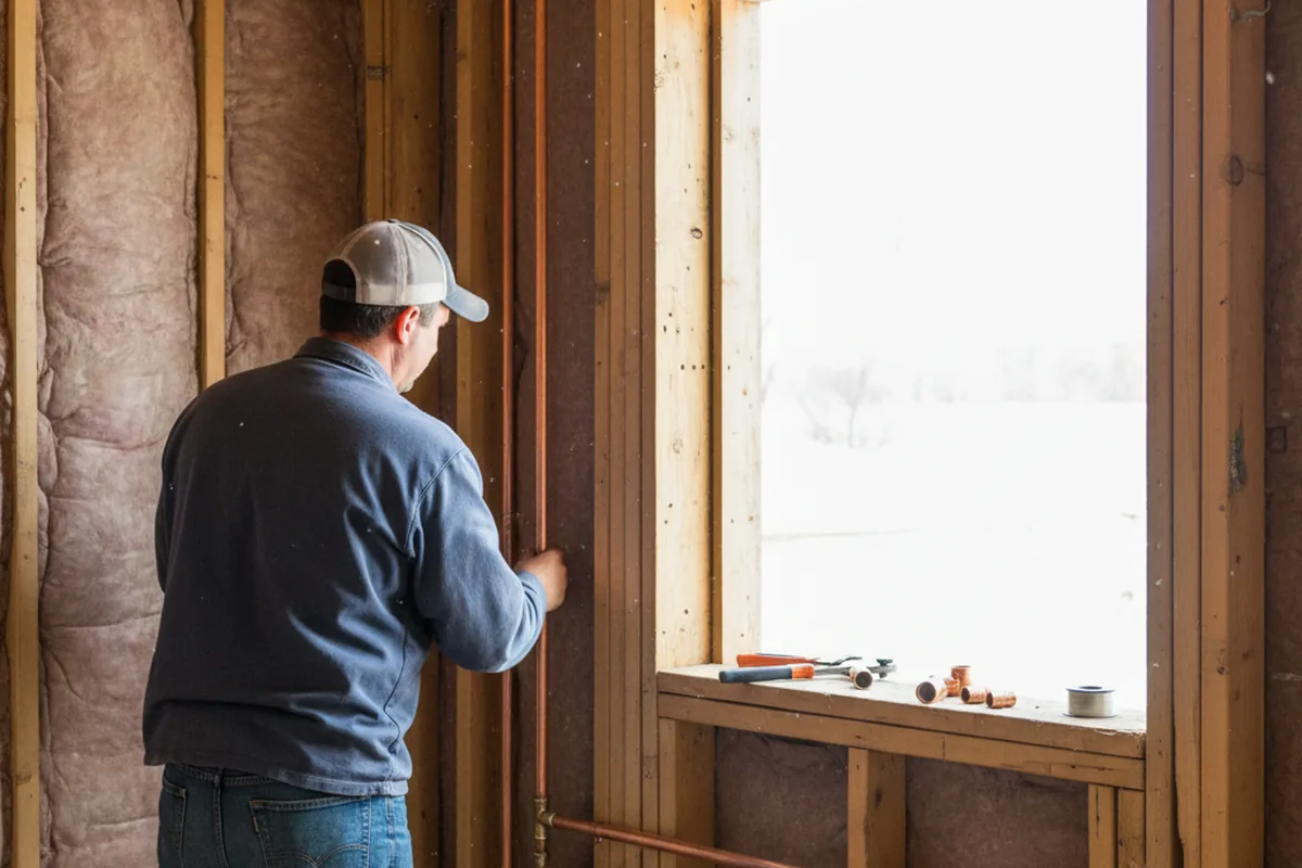 Licensed plumber running new copper supply lines in a Susan home
