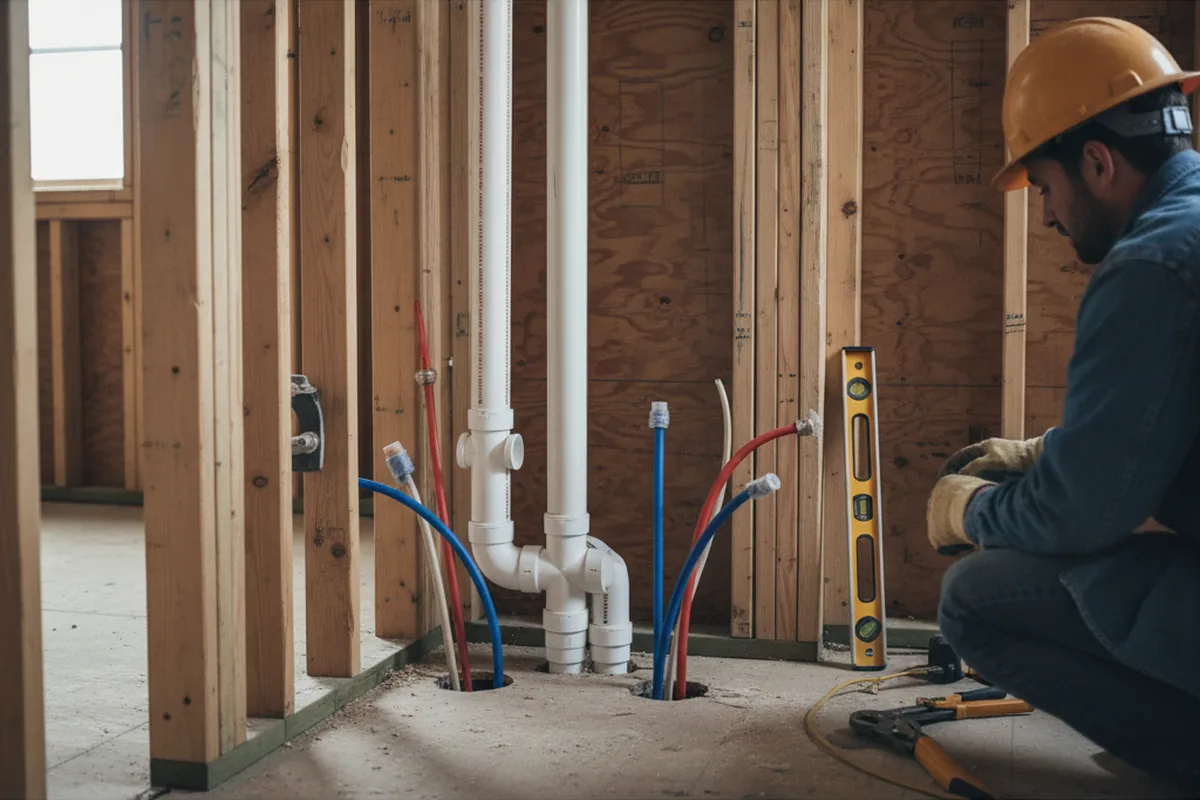 Drain and supply rough-in during Toilet Repair and Installation in Susan
